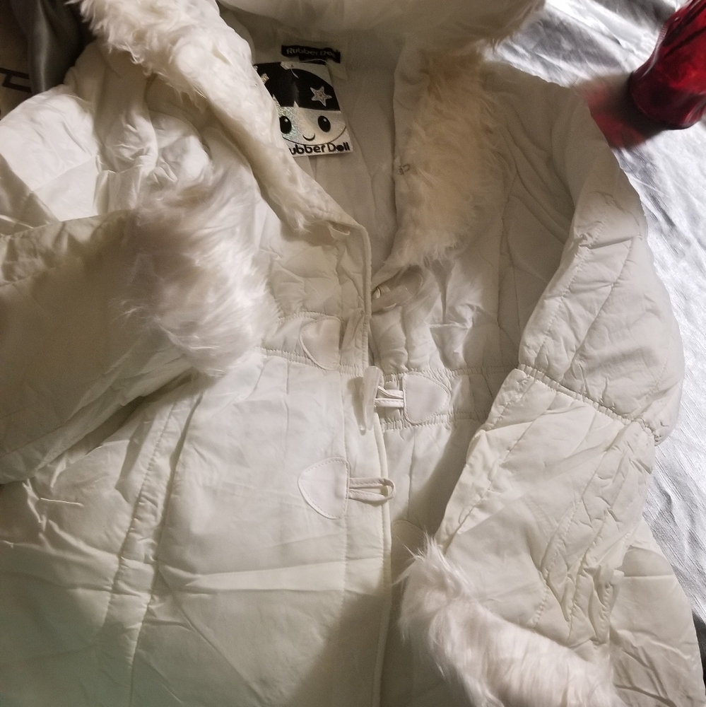 Woman snow white coat